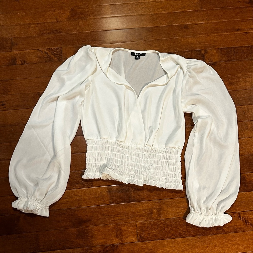 White Long Sleeve Blouse - Picture 6 of 7